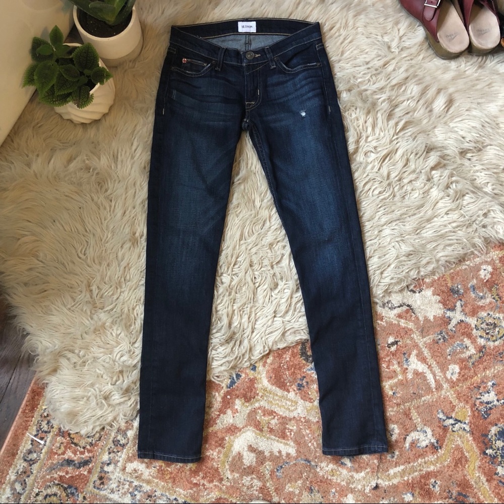 Hudson Muse Crop Dark Wash Skinny Jeans